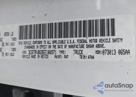 2014 Ram Promaster 1500 from USA, damaged, VIN 3C6TRVBG9EE100971